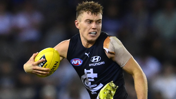 Patrick Cripps in action against the Dockers. 