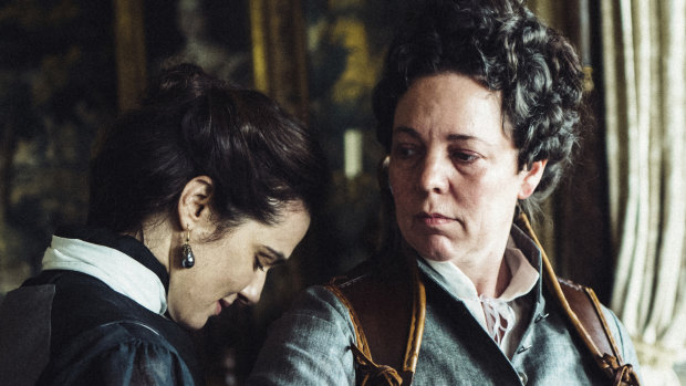 Rachel Weisz (left) and Olivia Colman in The Favourite.