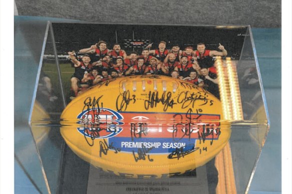 One of the footballs Ricky Nixon sold.