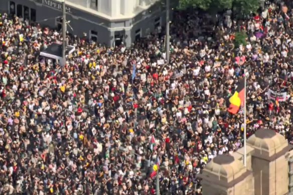 Thousands rally in Melbourne to protest Australia Day.