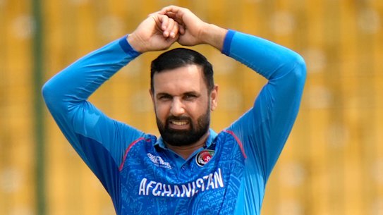 Afghanistan’s Mohammad Nabi in action during the Champions Trophy.
