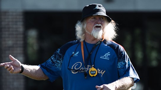 Laurie Fisher at Wallabies training in Sydney.