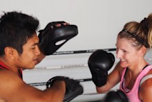 Calder training at Superpro Samui in Thailand.