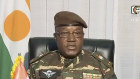 General Abdourahmane Tchiani makes a statement on TV declaring he is now the head of state following the coup.
