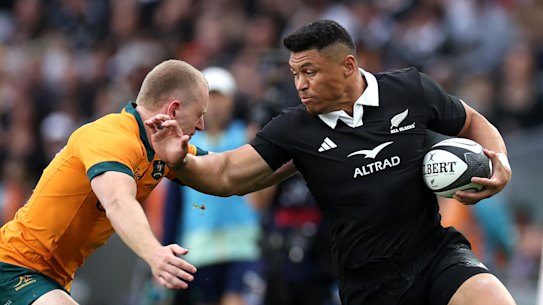 The All Blacks’ Caleb Clarke.