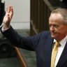 Bill Shorten and wife Chloe after the Labor veteran delivered his valedictory speech.
