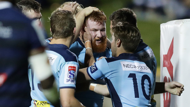 Harry Johnson-Holmes lines up for his 50th game for the Waratahs,