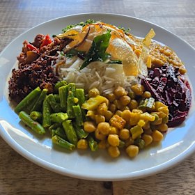 Select from a sort of run, Samboli, salad and more.