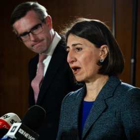 Turbulent times: Treasurer Perrottet and Premier Gladys Berejiklian.