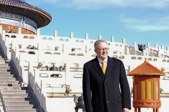 Australian Prime Minister Anthony Albanese at the Temple of Heaven in Beijing.