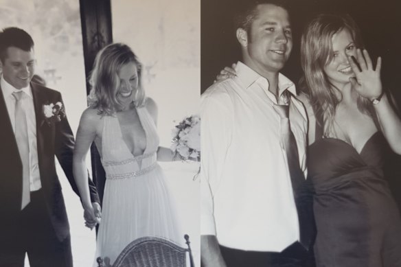 The “pap” photo of John and Nina (right) taken at the wedding of Micah and Kate (left).