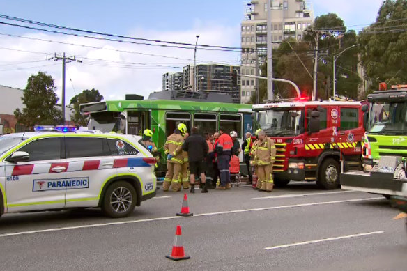 A person has died after being hit by a tram on Saturday.