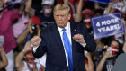 US President Donald Trump gestures during a campaign rally in Jacksonville, Florida, this week.