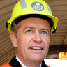 Bill Shorten visits a steel works in Whyalla, South Australia on Wednesday.