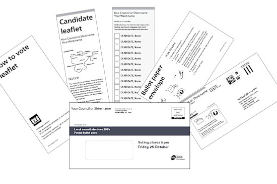 Victorian council elections 2024 ballot packs.