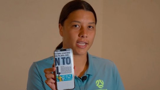 Sam Kerr is the star of the new six-part Disney+ documentary on the Matildas.