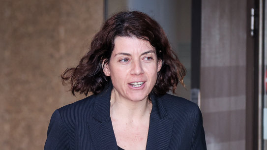 Sue Chrysanthou arrives at the NSW Supreme Court.