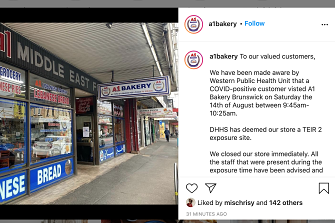 A1 Bakery, in Brunswick, announced their closure on Sunday on their account @a1bakery.