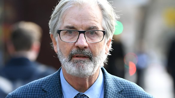 John Jarratt arrives at court on July 3. 