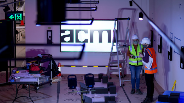 Installation work under way at the closed ACMI.