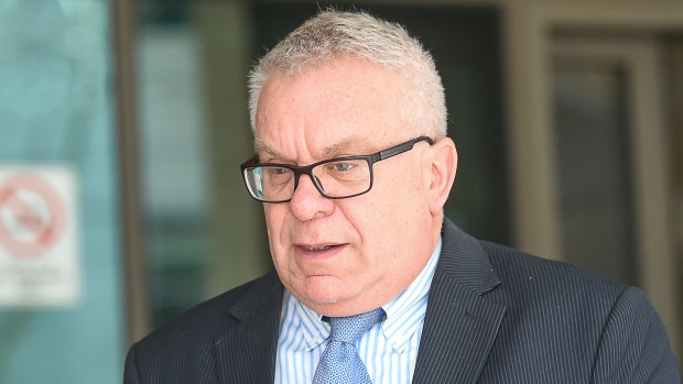 John Voitin leaves the Melbourne Magistrates Court on Thursday.