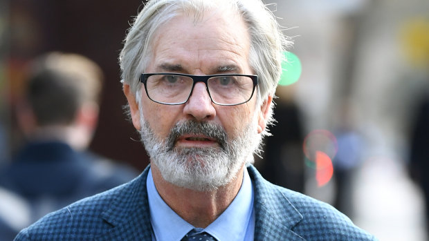 John Jarratt arrives at court on July 3. 