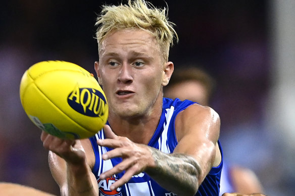 North Melbourne’s Jaidyn Stephenson.