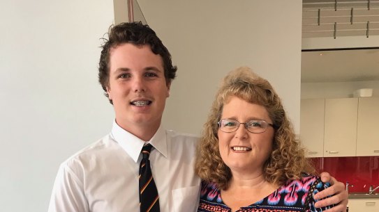 Anne-Maree Williams and her 18-year-old son Jack are both happy he is returning to school to complete his HSC.