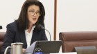 Cost of living committee chairwoman Jane Hume questioning Woolworths and Coles representatives via video link.