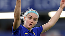 Ellie Carpenter of Chelsea gestures to the crowd.