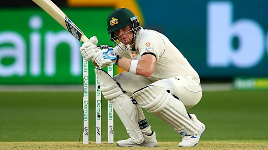 Steve Smith of Australia avoids a bouncer during day one of the First Test match between Australia and New Zealand at Optus Stadium on December 12, 2019 in Perth, Australia.
