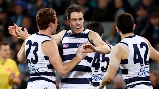Jeremy Cameron had a huge final quarter for the Cats.