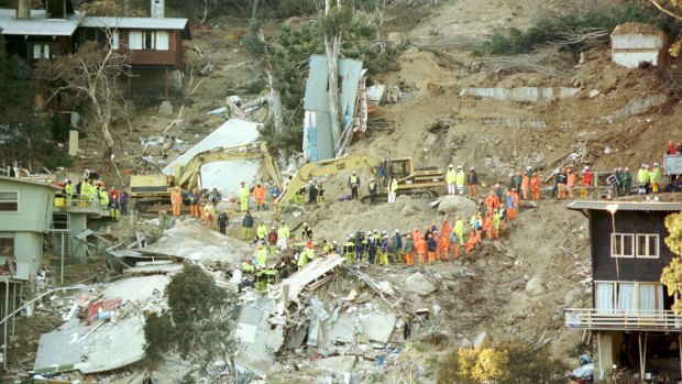 The rescue effort at Thredbo on August 2, 1997.