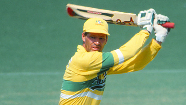 Dean Jones in action for Australia in a one-day international.