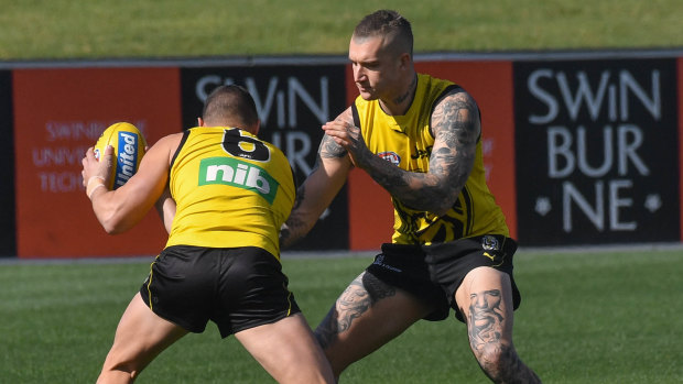 Dustin Martin has been low-key at training this week.