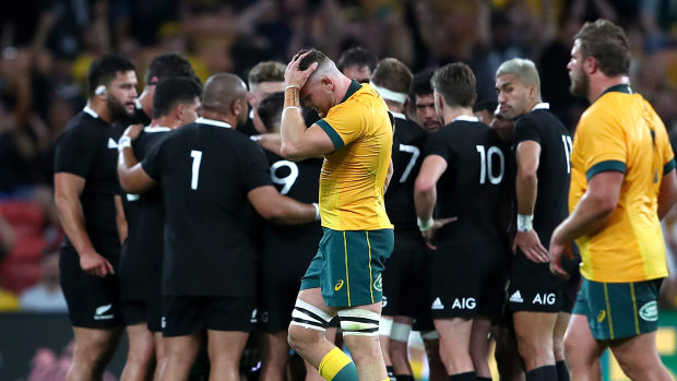Lachie Swinton is sent off against the All Blacks last year. 