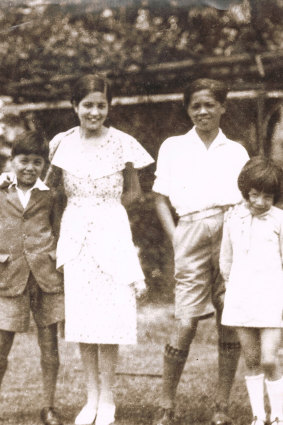 Beatrice Greaves (far right) and her siblings (left to right) Stanley, Hilda and John in Shanghai.