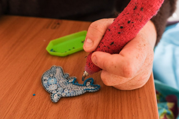 Maddison loves “diamond art”, which breaks images down into patterns for colouring. It works as therapy, helping improve her fine motor skills and calm her anxiety.