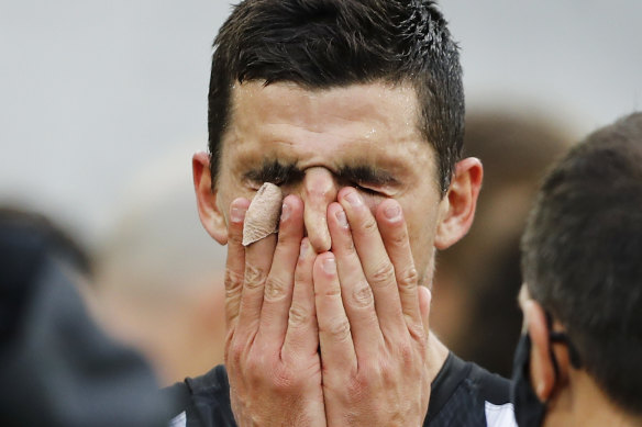 Collingwood skipper Scott Pendlebury. The Pies were in a holding pattern regarding this weekend’s AFL fixture until the AFL confirmed their game would go ahead as planned.