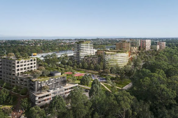 Landcom’s vision for the precinct around Kellyville metro station. Hills Shire Council says the government developer should now build it itself.