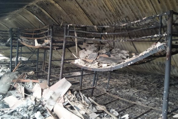 Bunk beds in a student dormitory at Scots College Glengarry campus were destroyed by fire in early January.