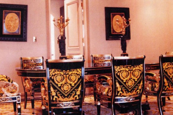 The Versace style interior in Alen Moradian's home.