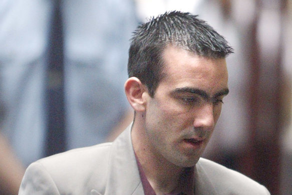 December 2002: Jason Roberts is led into court during his murder trial.