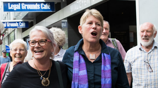 Long march to legal victory: Gloucester residents who were jubilant after their win in the Land and Environment Court of Friday - a win with potential large impacts.