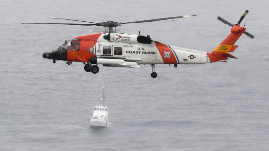 One person was hoisted into a helicopter and taken to hospital. 