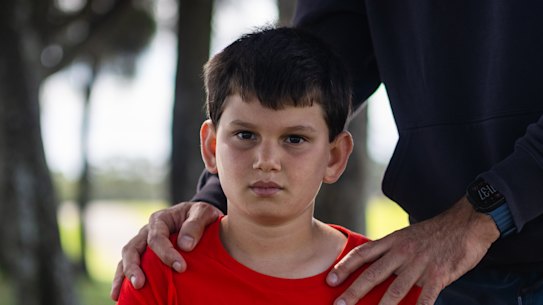 Oscar Loebenstein, 10, poses for a portrait at Heffron Park.