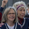 Rita Moreno (left) Jane Fonda, Sally Field and Lily Tomlin play lifelong friends who travel to the Super Bowl to see star Tom Brady in 80 For Brady.