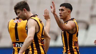 Tyler Brockman celebrates a goal.