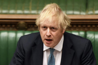Boris Johnson speaks during Prime Minister's Questions in the House of Commons on Wednesday.