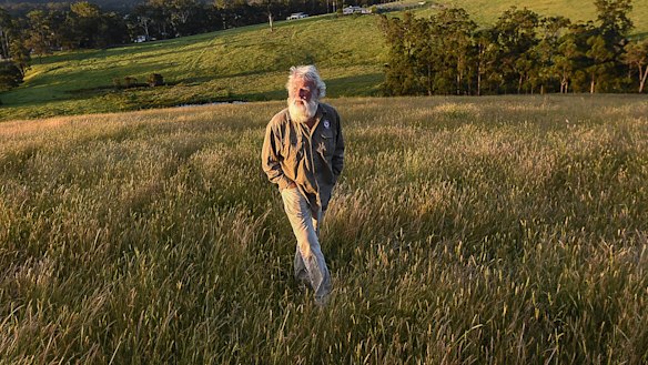 Bruce Pascoe on his property Yumburra near Mallacoota in 2020.